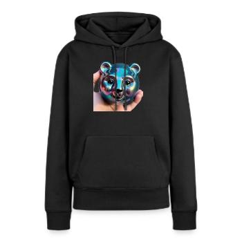 Bärenstarke Kugel - Frauen Premium Bio Hoodie - Schwarz - Vorne - Julia (174cm)