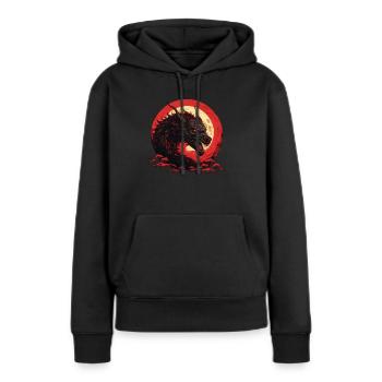 Zorn des Drachen - Frauen Premium Bio Hoodie - Schwarz - Vorne - Julia (174cm)
