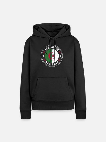 Made in Algerien - Geschenkidee Algerien - Frauen Premium Bio Hoodie - Schwarz