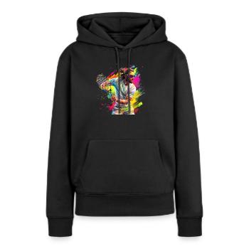 Tennis ist ein beliebter Sport - Frauen Premium Bio Hoodie - Schwarz - Vorne - Julia (174cm)