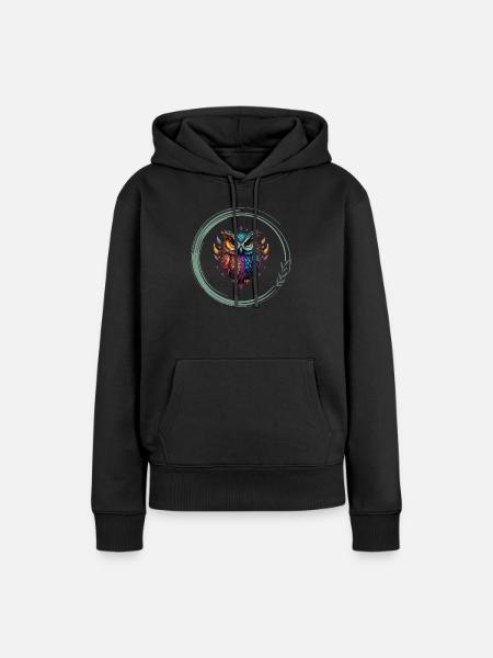 Meditationen logo - Frauen Premium Bio Hoodie - Schwarz