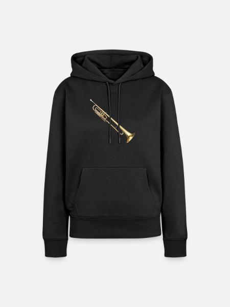 Die Posaune ist ein Blechblasinstrument - Frauen Premium Bio Hoodie - Schwarz