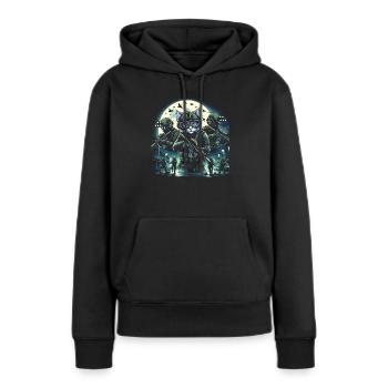 Ronronnements spéciaux - Sweat à capuche Premium bio Femme - noir - Devant - Julia (174cm)