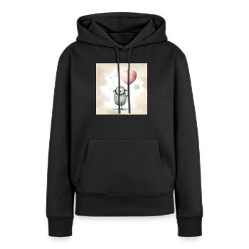 Mouton mignon Clipart avec ballon coeur - Sweat à capuche Premium bio Femme - noir - Devant - Julia (174cm)