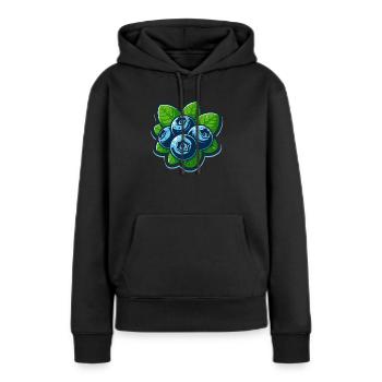 Myrtilles baies - Sweat à capuche Premium bio Femme - noir - Devant - Julia (174cm)