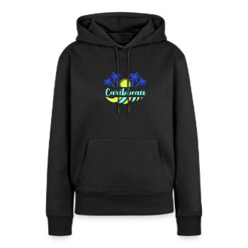 Caraïbes - Sweat à capuche Premium bio Femme - noir - Devant - Julia (174cm)