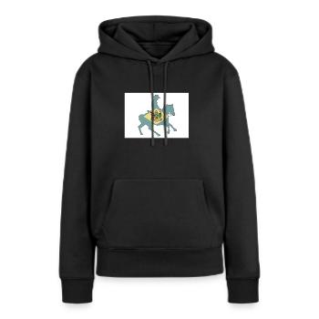 Delaware Staatsflagge Cowboy - Frauen Premium Bio Hoodie - Schwarz - Vorne - Julia (174cm)
