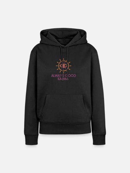 always good karma - Frauen Premium Bio Hoodie - Schwarz