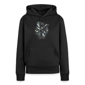 Surveillance orbitale par satellite - Sweat à capuche Premium bio Femme - noir - Devant - Julia (174cm)