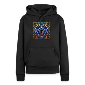 DigitWeissheit - Frauen Premium Bio Hoodie - Schwarz - Vorne - Julia (174cm)