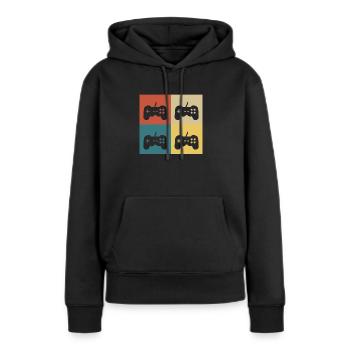 Retro-Vintage-Konsole - Frauen Premium Bio Hoodie - Schwarz - Vorne - Julia (174cm)