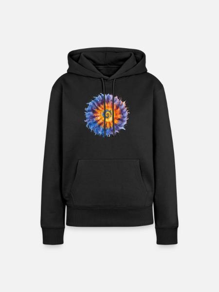 Batik-Hemd - Frauen Premium Bio Hoodie - Schwarz
