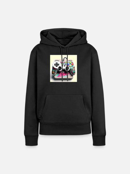 Joystick 5 - Frauen Premium Bio Hoodie - Schwarz