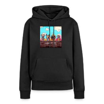Modern Society - Frauen Premium Bio Hoodie - Schwarz - Vorne - Julia (174cm)