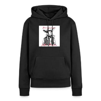 Hase John Porno - Frauen Premium Bio Hoodie - Schwarz - Vorne - Julia (174cm)