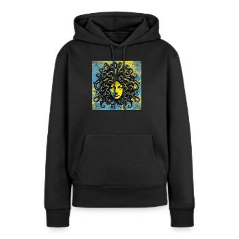 Medusa - Frauen Premium Bio Hoodie - Schwarz - Vorne - Julia (174cm)