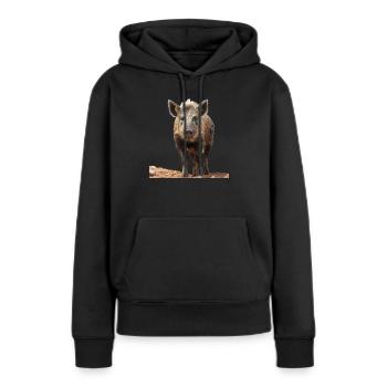 Iberico-Schwein ist ein wahrer Genuss - Frauen Premium Bio Hoodie - Schwarz - Vorne - Julia (174cm)