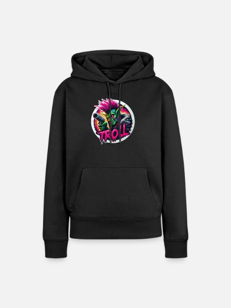 Troll-Punk - Frauen Premium Bio Hoodie - Schwarz