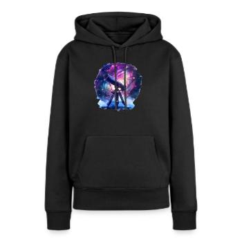 Die Wunder des Kosmos zu entdecken - Frauen Premium Bio Hoodie - Schwarz - Vorne - Julia (174cm)