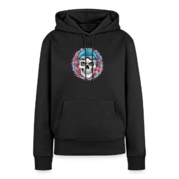 Plongez dans l’inconnu ! - Sweat à capuche Premium bio Femme - noir - Devant - Julia (174cm)