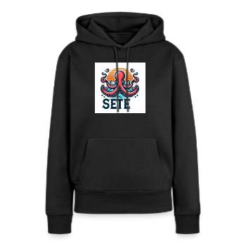 sete - Frauen Premium Bio Hoodie - Schwarz - Vorne - Julia (174cm)