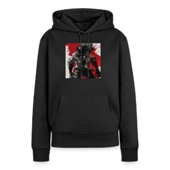 Loup-garou - Sweat à capuche Premium bio Femme - noir - Devant - Julia (174cm)