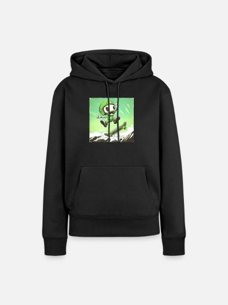 Skully Pete - Frauen Premium Bio Hoodie - Schwarz