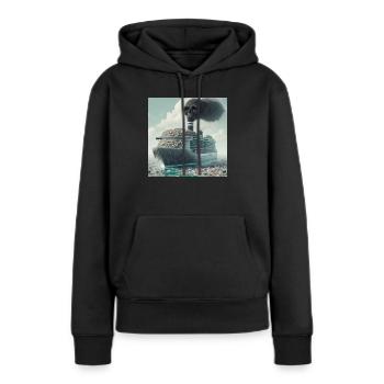 Protection de l’environnement - Sweat à capuche Premium bio Femme - noir - Devant - Julia (174cm)