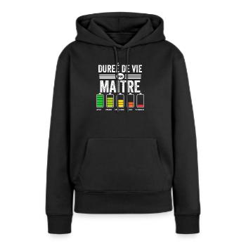 Humour Maitre D'école Pour Fin D'année Scolaire - Sweat à capuche Premium bio Femme - noir - Devant - Julia (174cm)