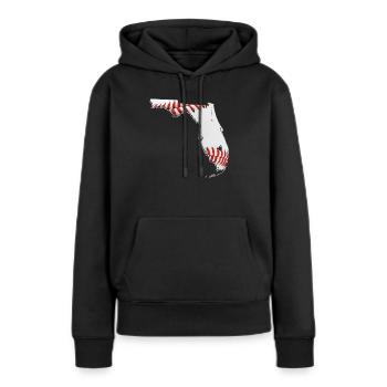 Carte du vrai baseball en Floride - Sweat à capuche Premium bio Femme - noir - Devant - Julia (174cm)