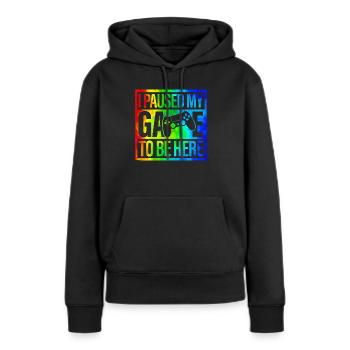 Gamer Jeu En Ligne Jeux Sur Ordinateur Arcade Neon - Sweat à capuche Premium bio Femme - noir - Devant - Julia (174cm)