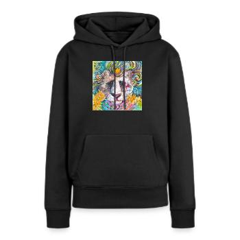 Smash Lion - Sweat à capuche Premium bio Femme - noir - Devant - Julia (174cm)