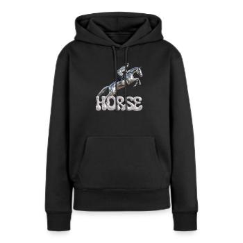 Show Jumper Chrome 1 - Sweat à capuche Premium bio Femme - noir - Devant - Julia (174cm)