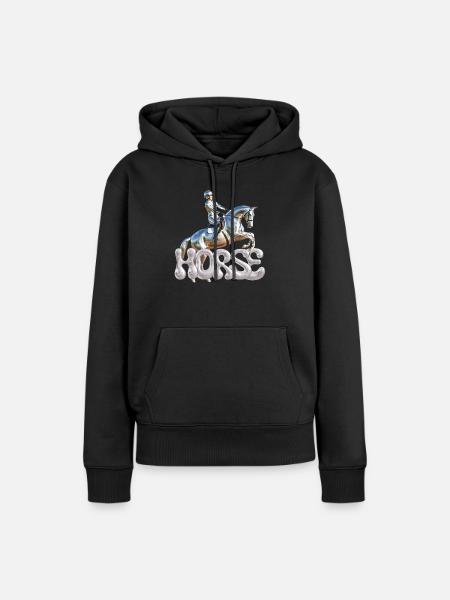 Springreiterin Chrom 2 - Frauen Premium Bio Hoodie - Schwarz