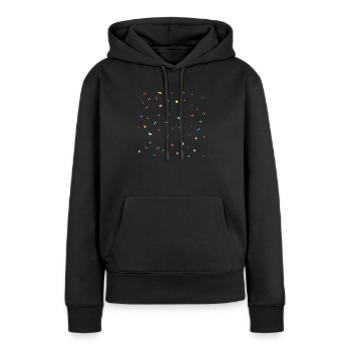 Kletterwand - Frauen Premium Bio Hoodie - Schwarz - Vorne - Julia (174cm)