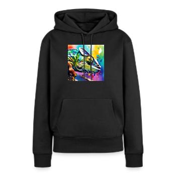 Couleur caméléon - Sweat à capuche Premium bio Femme - noir - Devant - Julia (174cm)
