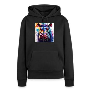 Couleur hippopotame - Sweat à capuche Premium bio Femme - noir - Devant - Julia (174cm)