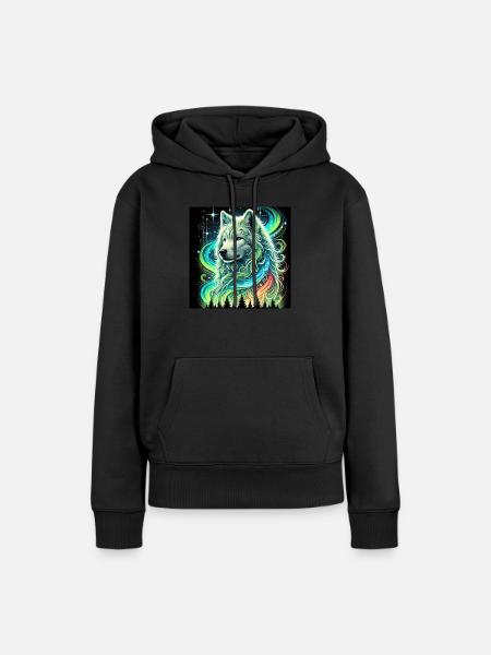 Aurora Wolf - Frauen Premium Bio Hoodie - Schwarz