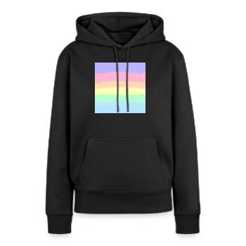 Rayures de couleur arc-en-ciel pastel - Sweat à capuche Premium bio Femme - noir - Devant - Julia (174cm)