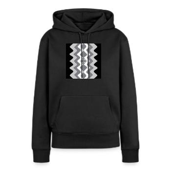 Zig Zag Vertical Grey - Women’s Premium Organic Hoodie - black - Front - Julia (174cm)