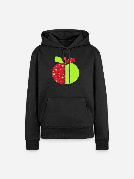 Apfel - Frauen Premium Bio Hoodie - Schwarz