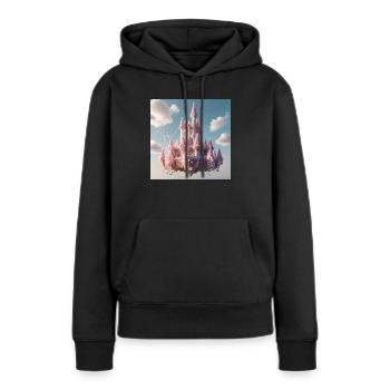 Schloss - Frauen Premium Bio Hoodie - Schwarz - Vorne - Julia (174cm)