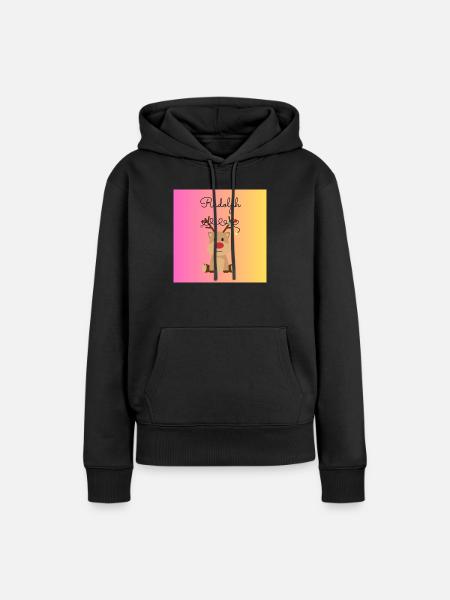 Rudolph - Frauen Premium Bio Hoodie - Schwarz