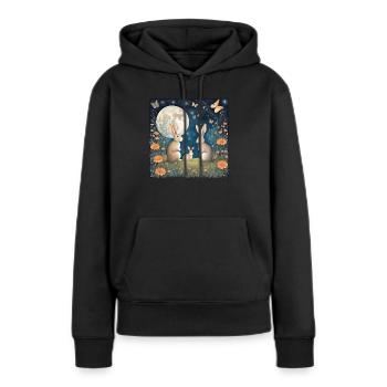Rabbit - Frauen Premium Bio Hoodie - Schwarz - Vorne - Julia (174cm)