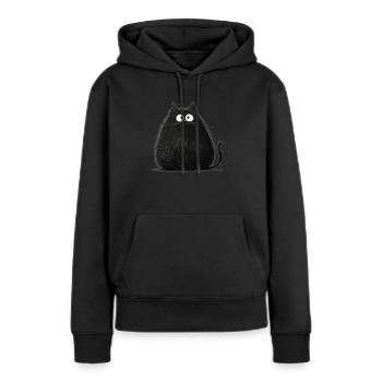 Feed Me Human, Katzenliebhaber Shirt, Taschen, Hemd, Tank - Frauen Premium Bio Hoodie - Schwarz - Vorne - Julia (174cm)