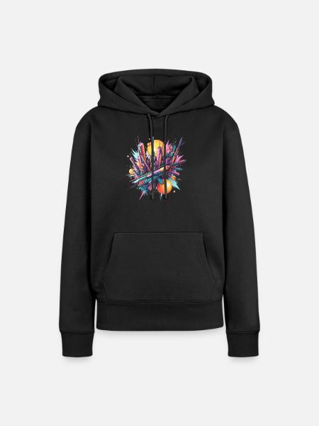 Abstrakte Stadt - Frauen Premium Bio Hoodie - Schwarz