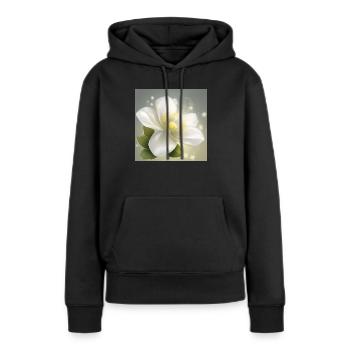 Fleur délicate - Sweat à capuche Premium bio Femme - noir - Devant - Julia (174cm)