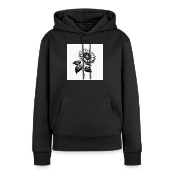 Sunflower Helianthus annuus - Women’s Premium Organic Hoodie - black - Front - Julia (174cm)