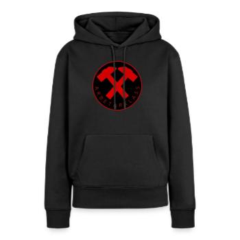 Classe ouvrière - Sweat à capuche Premium bio Femme - noir - Devant - Julia (174cm)