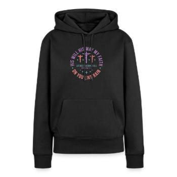 Sa volonté à sa manière - Sweat à capuche Premium bio Femme - noir - Devant - Julia (174cm)
